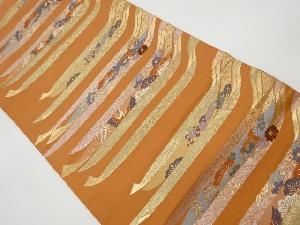 リサイクル　鬘帯に花鳥模様織出し名古屋帯